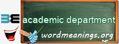 WordMeaning blackboard for academic department